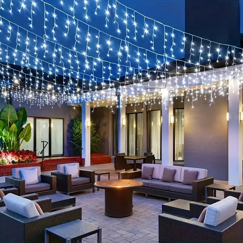 Solar Icicle String Lights - Outdoor Winter Glow for Garden & Patio