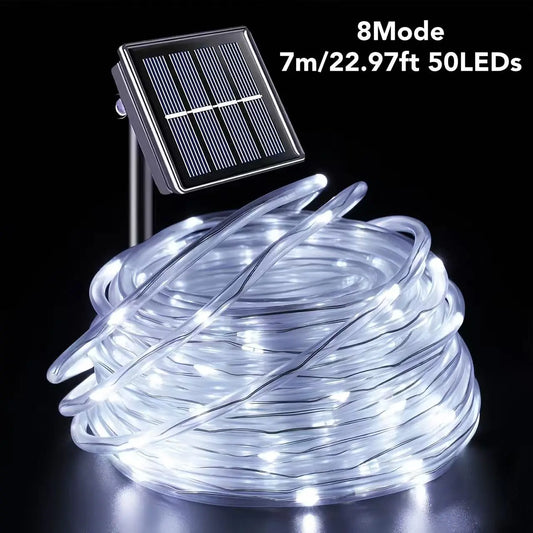 Solar Tube String Light - Perfect for House Exteriors, Yards, and Large Outdoor Spaces