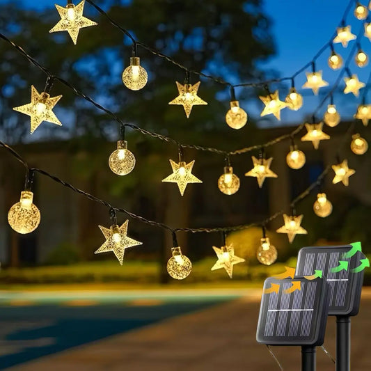Solar Star Bubble String Lights – Perfect for Garden & Patio
