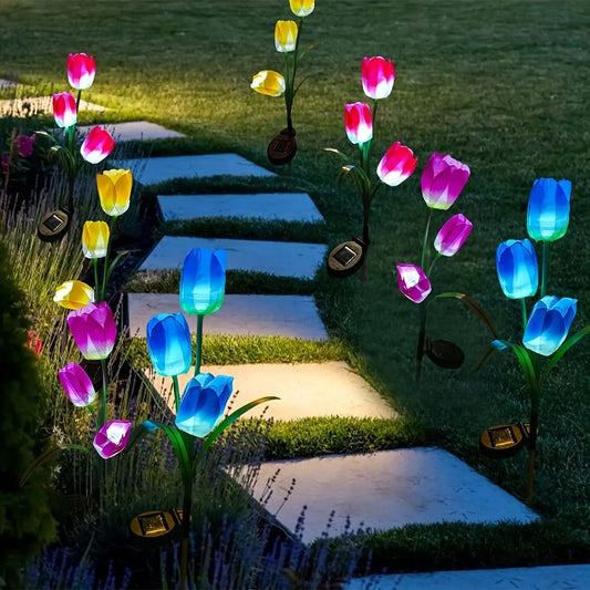 Solar Tulip Garden Stake Lights – Add Colorful Tulip Charm to Your Yard