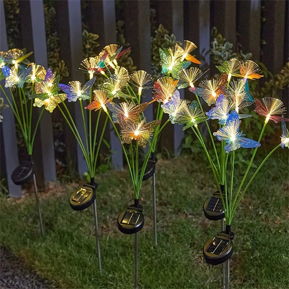 Solar Fiber Optic Butterfly Garden Stake Lights – Create Magical Glowing Butterflies in Your Yard