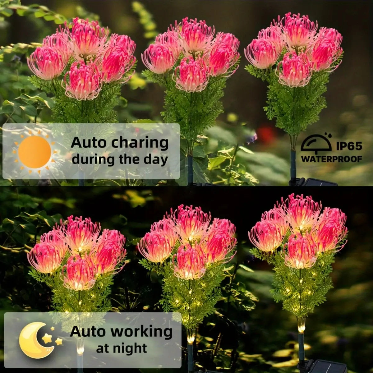 Solar Red Spider Lily Ground Stake Lights