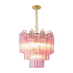 Murano-Style Glass Chandelier — Model 5681, Natural copper with Pink finish option