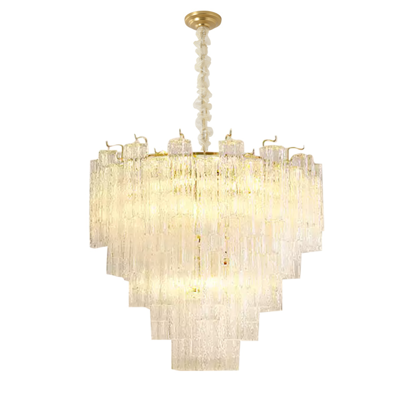 Murano-Style Glass Chandelier — Model 5681, Natural copper with Clear finish option