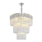 Murano-Style Glass Chandelier — Model 5682, Chrome with Clear finish option