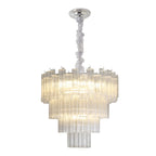 Murano-Style Glass Chandelier — Model 5683, Chrome with Clear finish option
