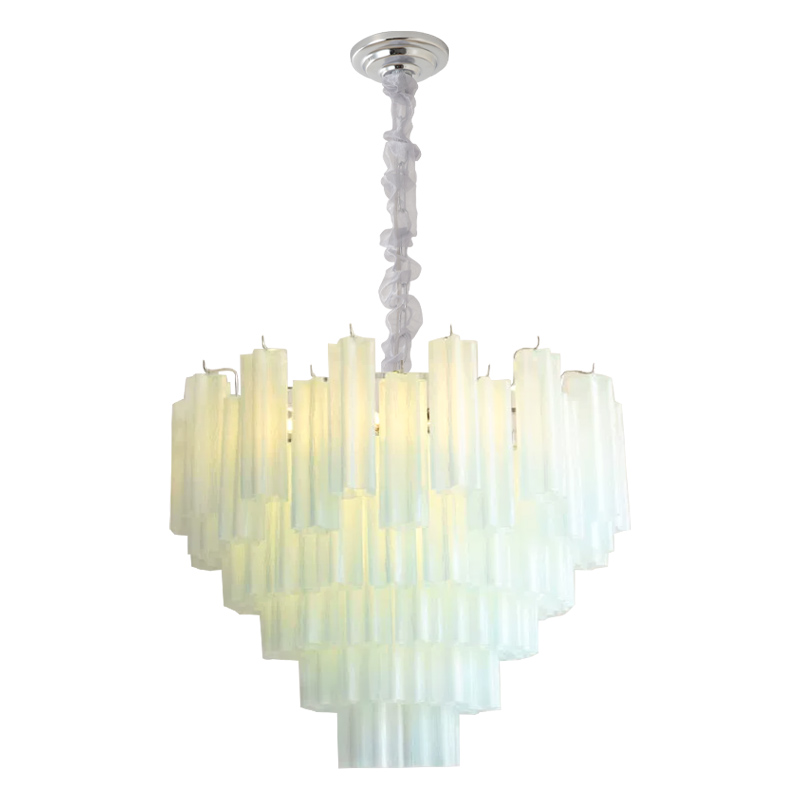 Murano-Style Glass Chandelier — Model 5683, Chrome with Tiffany blue finish option