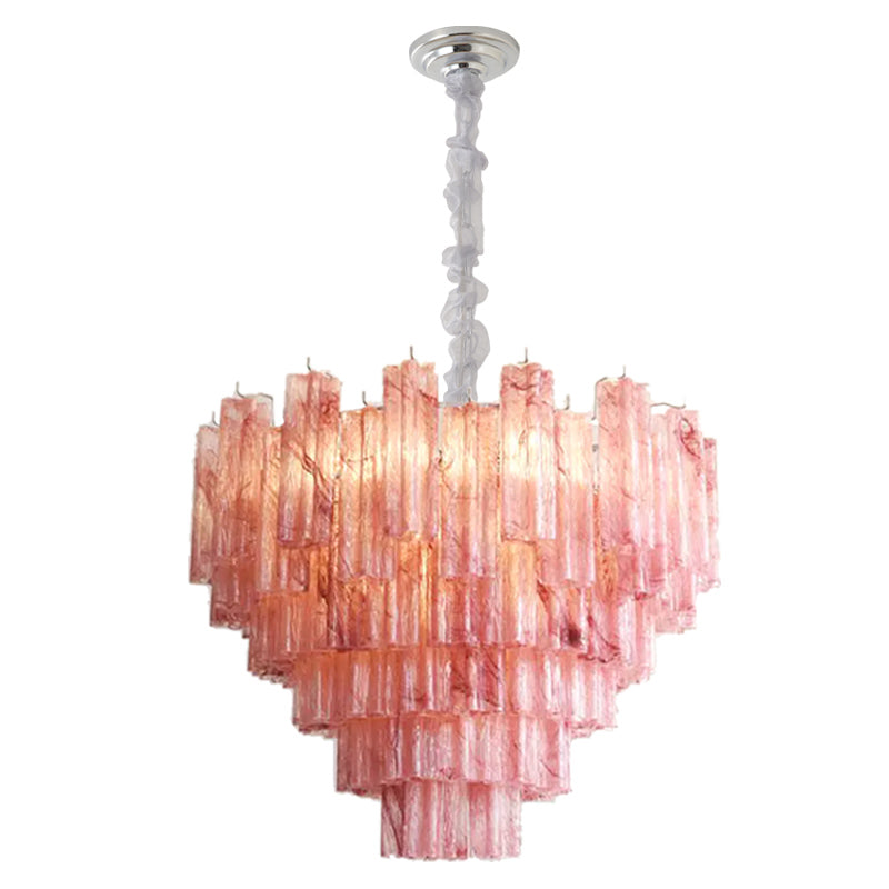 Murano-Style Glass Chandelier — Model 5683, Chrome with Iridescent finish option