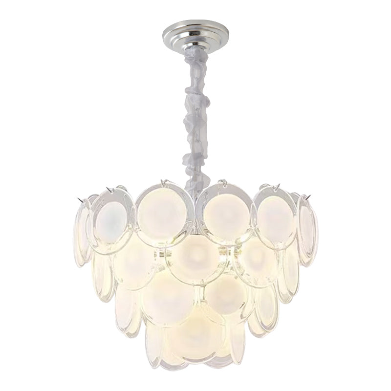 Murano-Style Glass Chandelier — Model 5685, Chrome with Milky white finish option