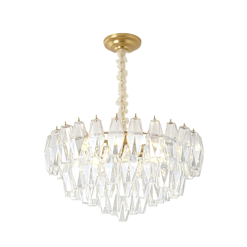 Murano-Style Glass Chandelier — Model 5687, Natural copper with Clear finish option