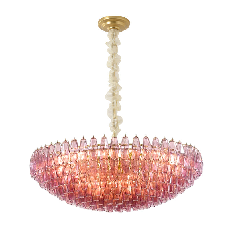 Murano-Style Glass Chandelier — Model 5689, Natural copper with Pink finish option