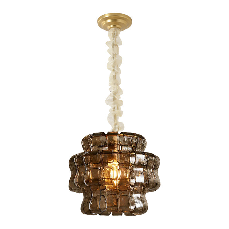 Murano-Style Glass Chandelier — Model 5693, Natural copper with Smoke grey finish option