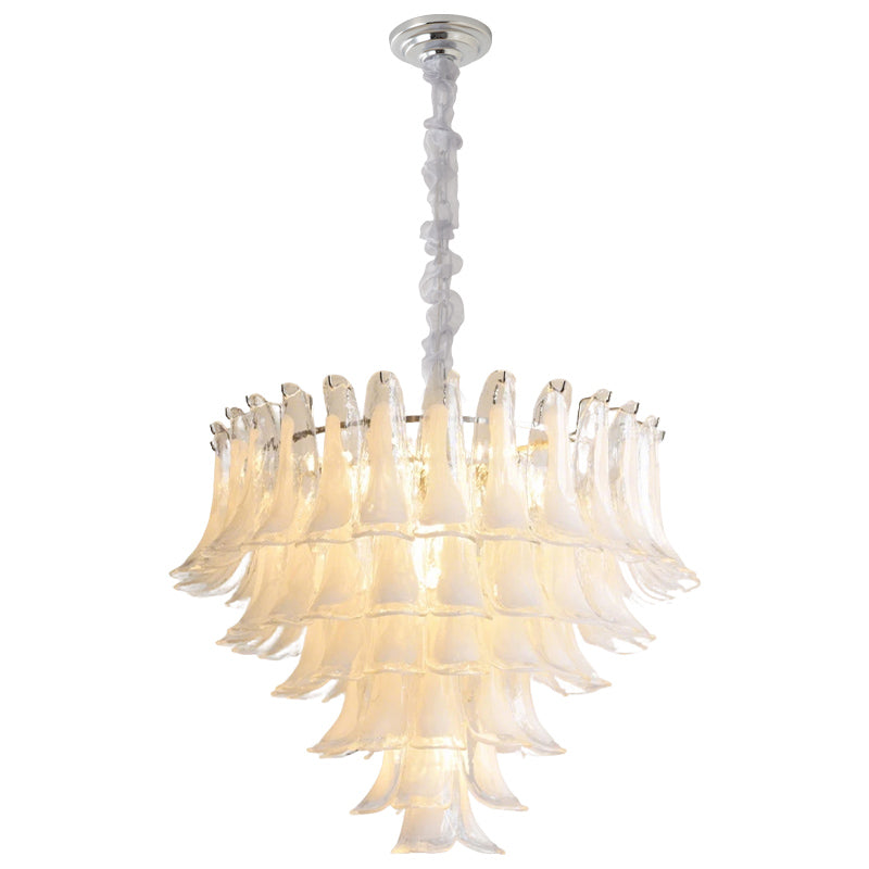Murano-Style Glass Chandelier — Model 5696, Chrome with Cloud finish option