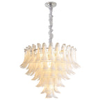 Murano-Style Glass Chandelier — Model 5696, Chrome with Cloud finish option