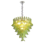 Murano-Style Glass Chandelier — Model 5696, Chrome with Green finish option