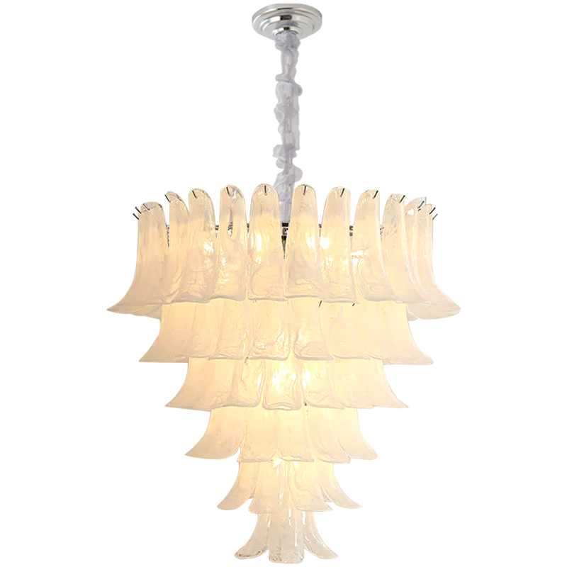 Murano-Style Glass Chandelier — Model 5696, Chrome with Mist finish option