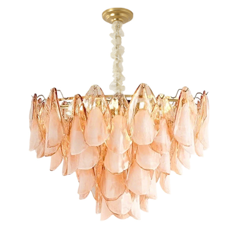 Murano-Style Glass Chandelier — Model 5699, Natural copper with Amber finish option