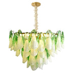 Murano-Style Glass Chandelier — Model 5699, Natural copper with Green finish option