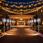 Red green lollipop stake light 18cm variant A outdoor decoration - multi-set scene
