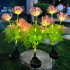 Solar Red Spider Lily Ground Stake Lights shown as solar garden stake lights for outdoor display
