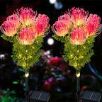 Solar Red Spider Lily Ground Stake Lights shown as solar garden stake lights for outdoor display