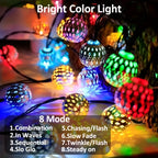 Solar Moroccan String Lights shown as solar string lights for outdoor decoration