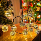 Solar Moroccan String Lights shown as solar string lights for outdoor decoration