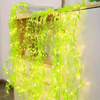 Solar Willow Leaf String Lights shown as solar string lights for outdoor decoration