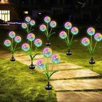 Solar Dandelion Garden Stake Lights shown as solar garden stake lights for outdoor display