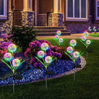Solar Dandelion Garden Stake Lights shown as solar garden stake lights for outdoor display
