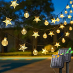 Solar Star Bubble String Lights shown as solar string lights for outdoor decoration
