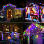 Solar Icicle String Lights shown as solar string lights for outdoor decoration