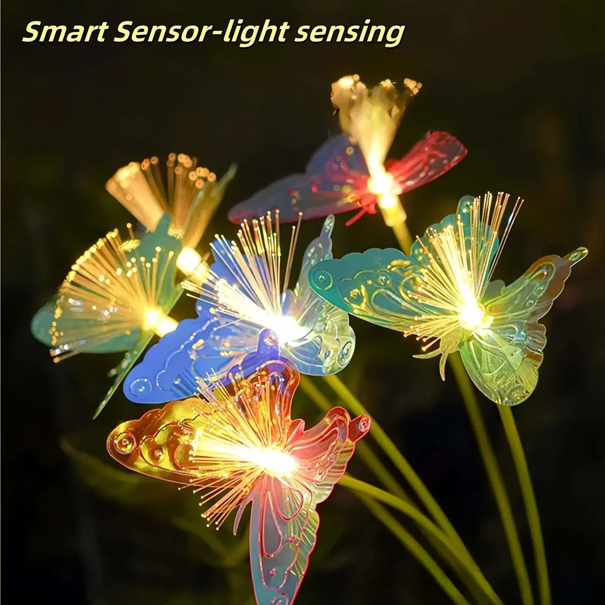 Solar Fiber Optic Butterfly Garden Stake Lights main product image