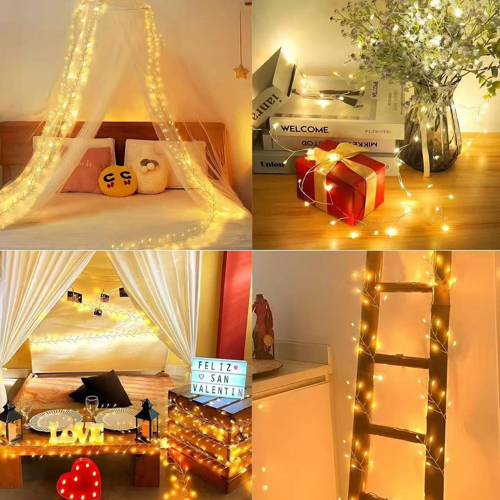 Solar Firecracker String Lights shown as solar string lights for outdoor decoration