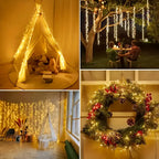 Solar Firecracker String Lights shown as solar string lights for outdoor decoration