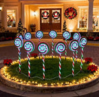 Red green lollipop stake light 18cm variant A outdoor decoration - single-set scene