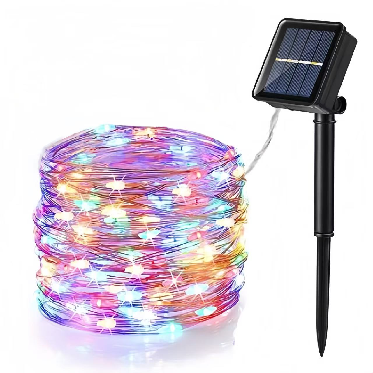 Solarbetriebene Lichterketten aus Kupferdraht – Dekoration für Außenbereich, Terrasse und Garten