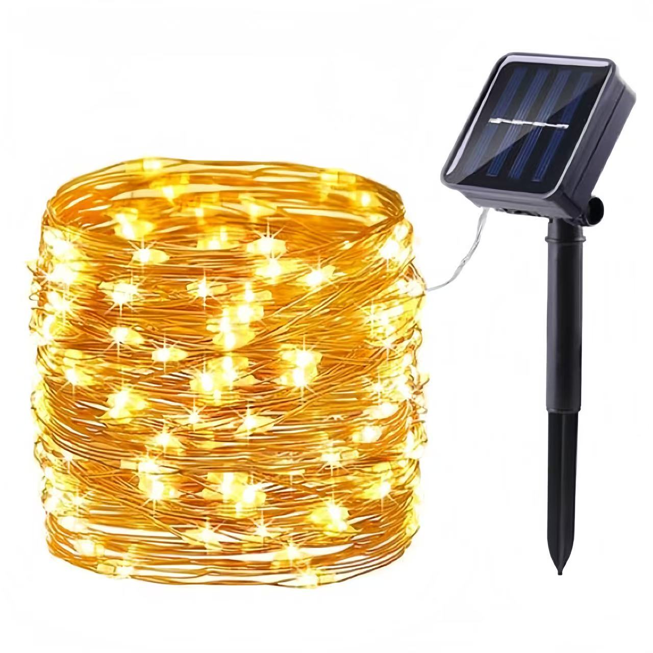 Solarbetriebene Lichterketten aus Kupferdraht – Dekoration für Außenbereich, Terrasse und Garten