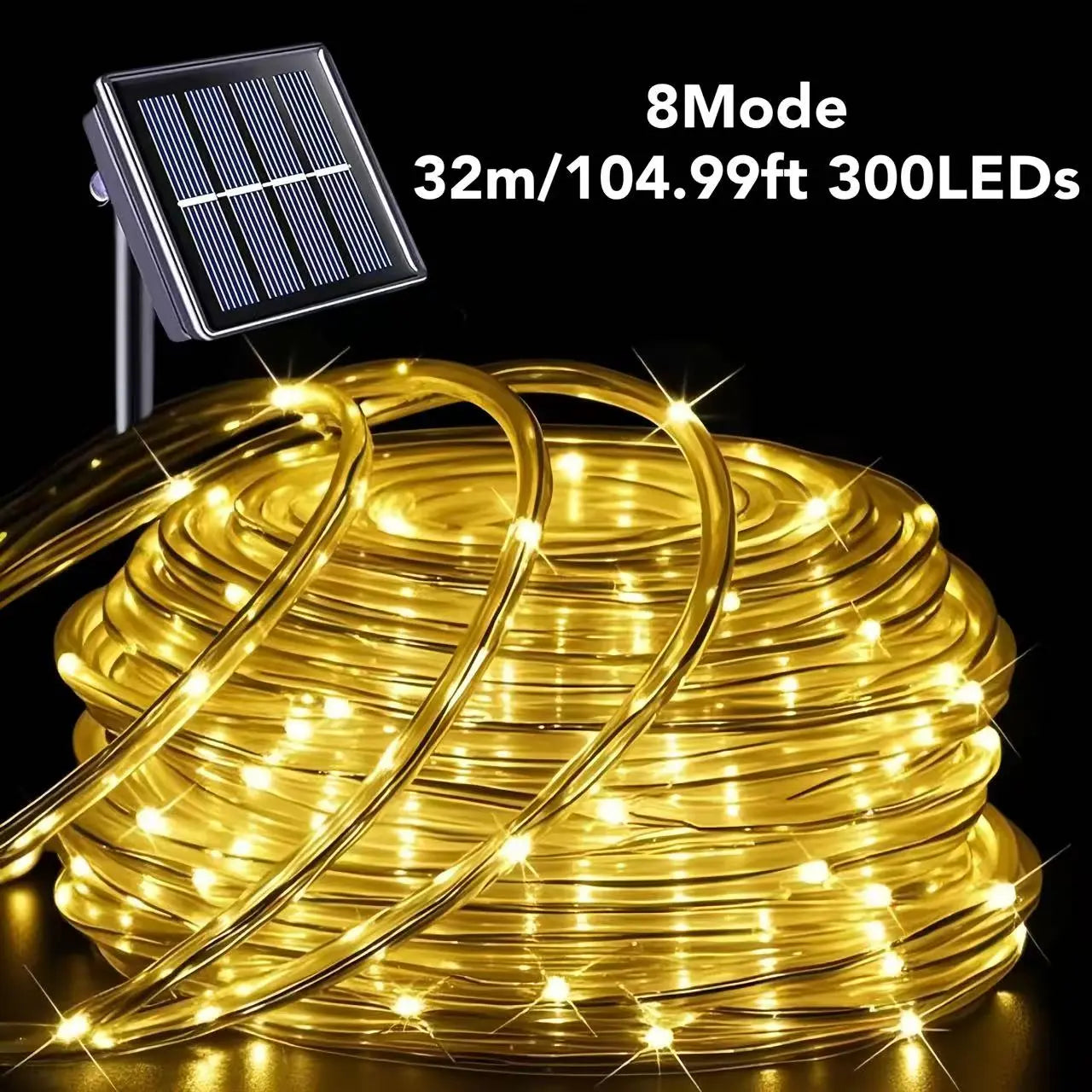 Solar-Röhren-Lichterkette – Perfekt für Hausfassaden, Gärten und große Außenbereiche