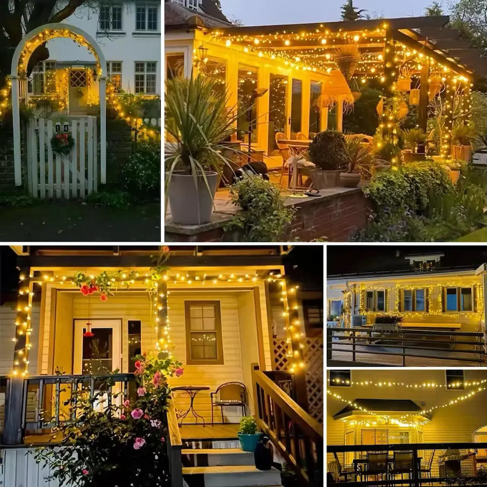 Solar Mini Bulb Fairy String Lights - Warm Decorative Glow for Home & Garden