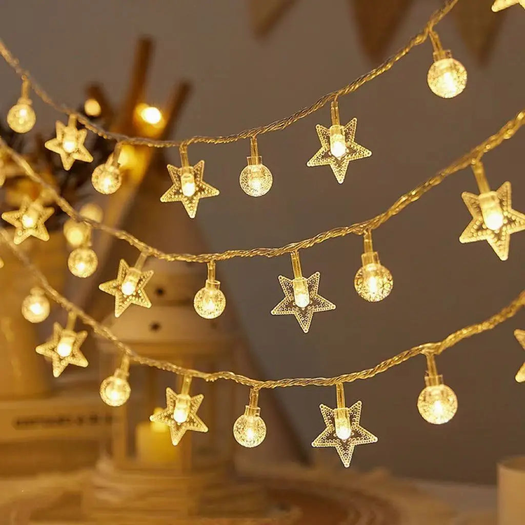 Solar-Sternen-Lichterkette – Perfekt für Garten und Terrasse