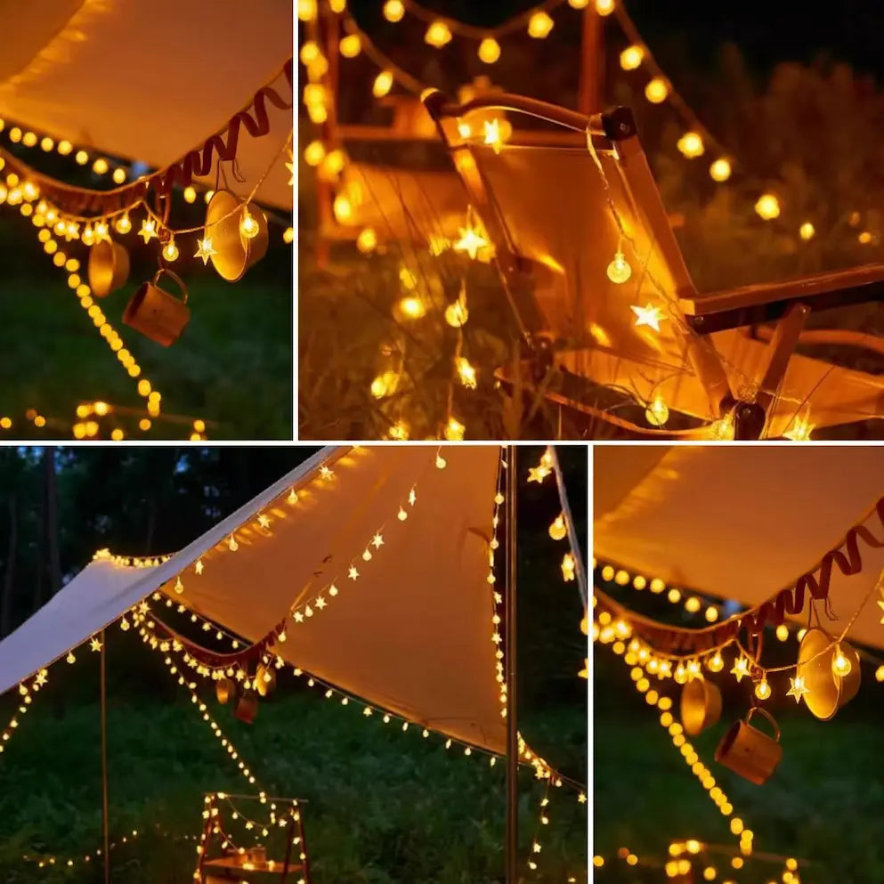 Solar-Sternen-Lichterkette – Perfekt für Garten und Terrasse