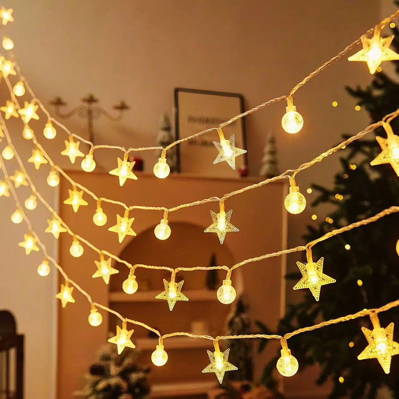 Solar-Sternen-Lichterkette – Perfekt für Garten und Terrasse