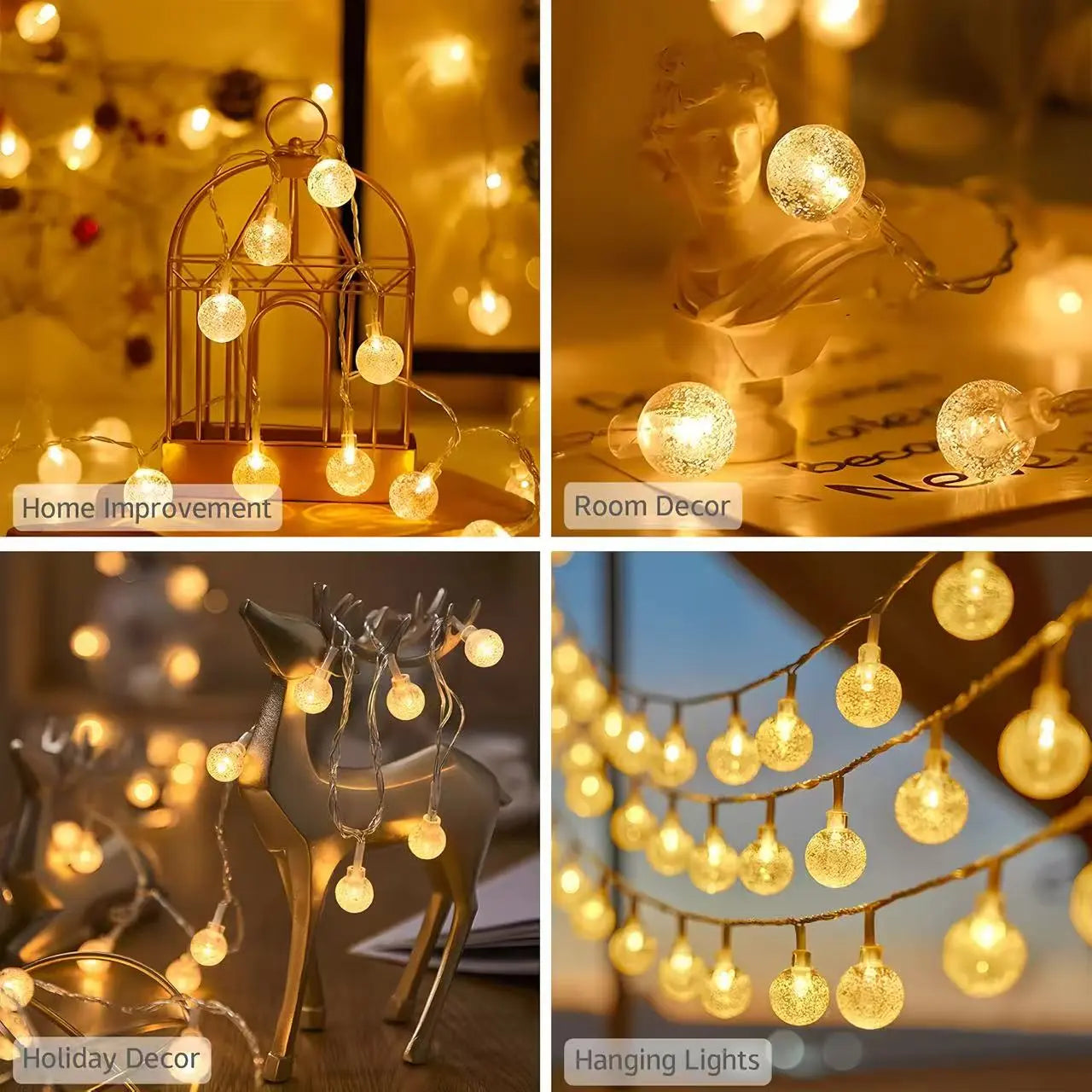 Solar-Lichterkette mit Blasenmuster – Gemütliche Gartendekoration