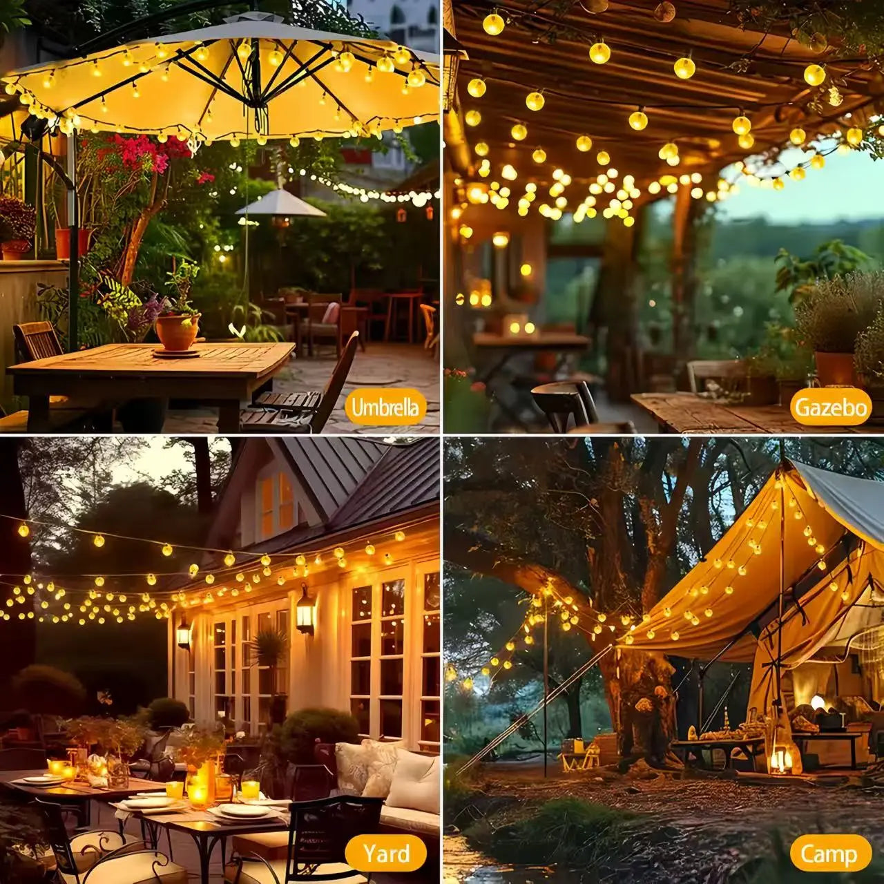 Solar-Lichterkette mit Blasenmuster – Gemütliche Gartendekoration