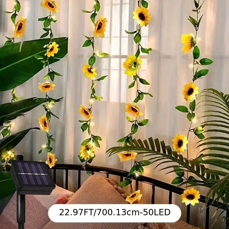 Solarbetriebene Sonnenblumen-Lichterkette – Verschönern Sie Ihren Garten mit fröhlichen Blüten