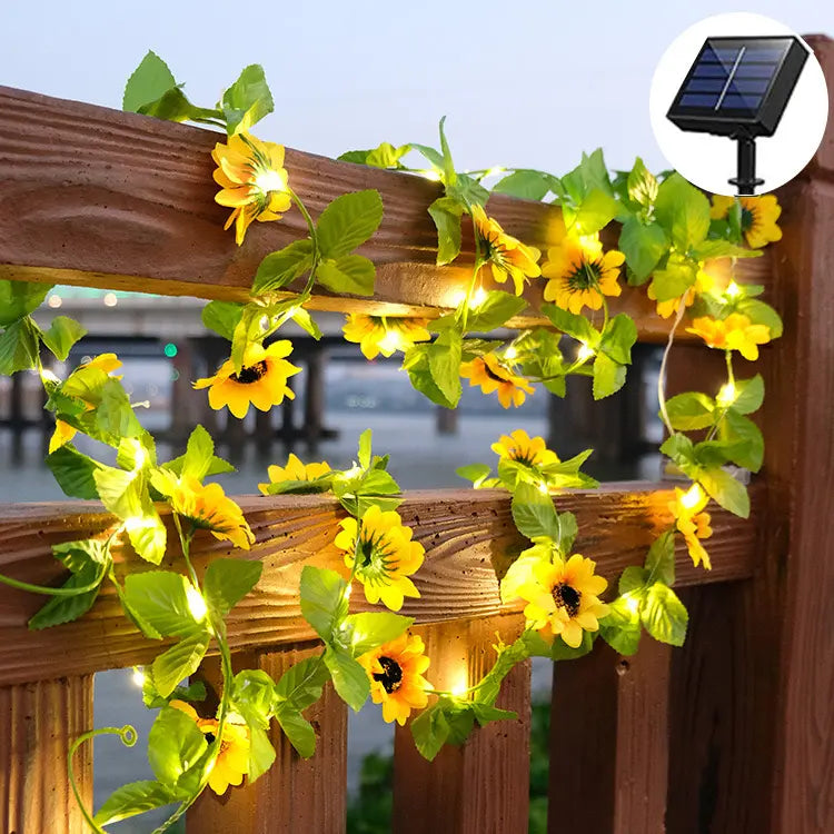 Solarbetriebene Sonnenblumen-Lichterkette – Verschönern Sie Ihren Garten mit fröhlichen Blüten