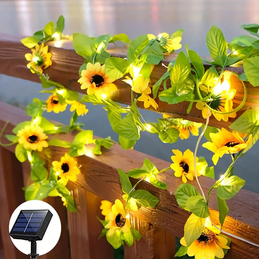 Solarbetriebene Sonnenblumen-Lichterkette – Verschönern Sie Ihren Garten mit fröhlichen Blüten