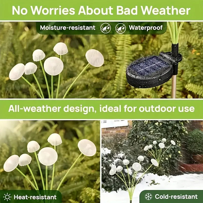 Solar Mushroom Garden Stake Lights – Add Whimsical Glow to Your Garden Spaces