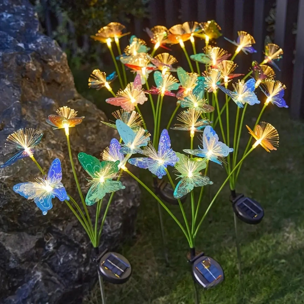 Solar Fiber Optic Butterfly Garden Stake Lights – Create Magical Glowing Butterflies in Your Yard